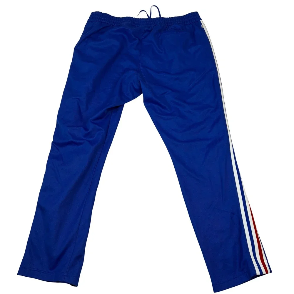Adidas Track Pants Mens 2XL Blue Red White Stripes Trefoil Logo Athletic Joggers